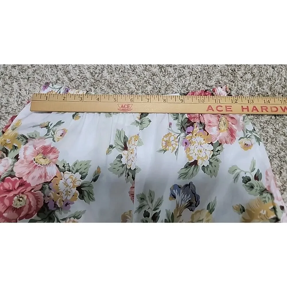 VICTORIA'S SECRET Gold Label Vtg Floral Pajama Set W/Long Shorts Modest Sz S HTF